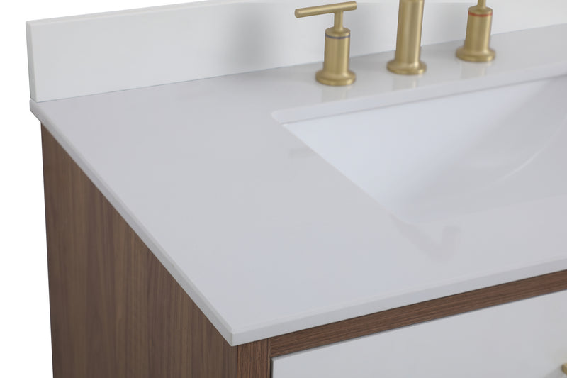 Elegant Lighting VF41036WH-BS Bathroom Vanity Set, White