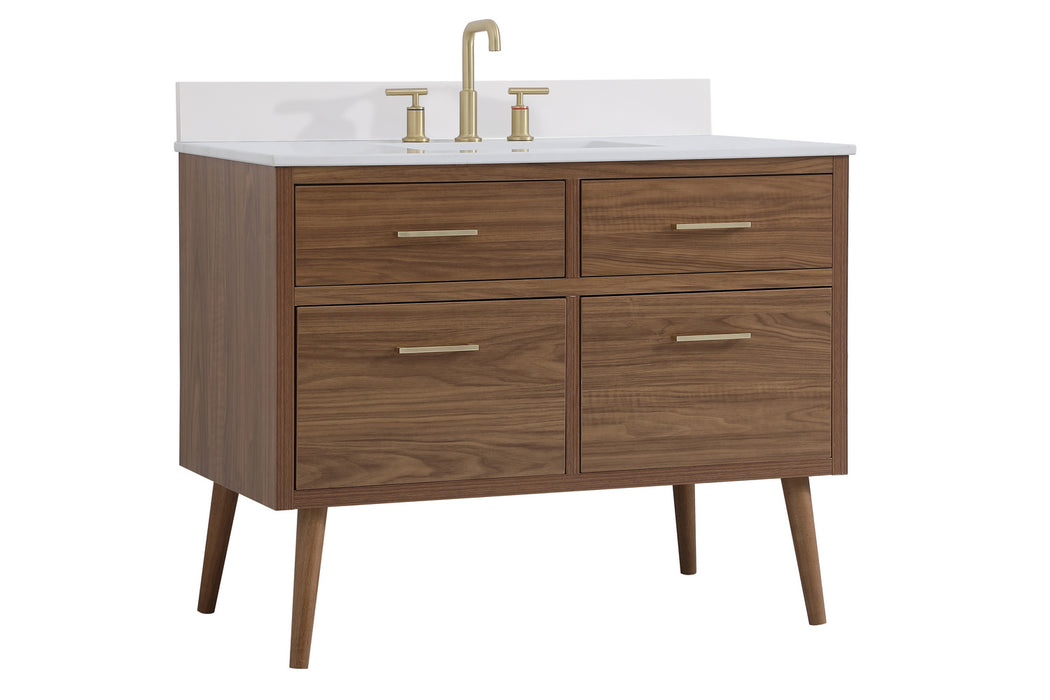 Elegant Lighting VF41042WB-BS Bathroom Vanity Set, Walnut Brown
