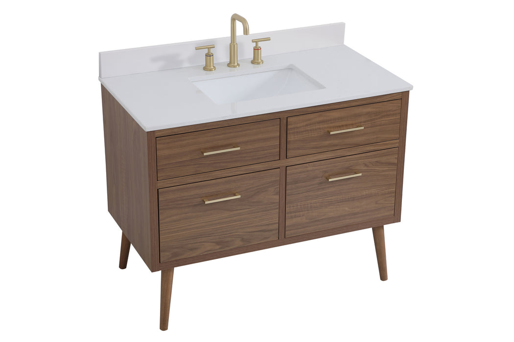 Elegant Lighting VF41042WB-BS Bathroom Vanity Set, Walnut Brown