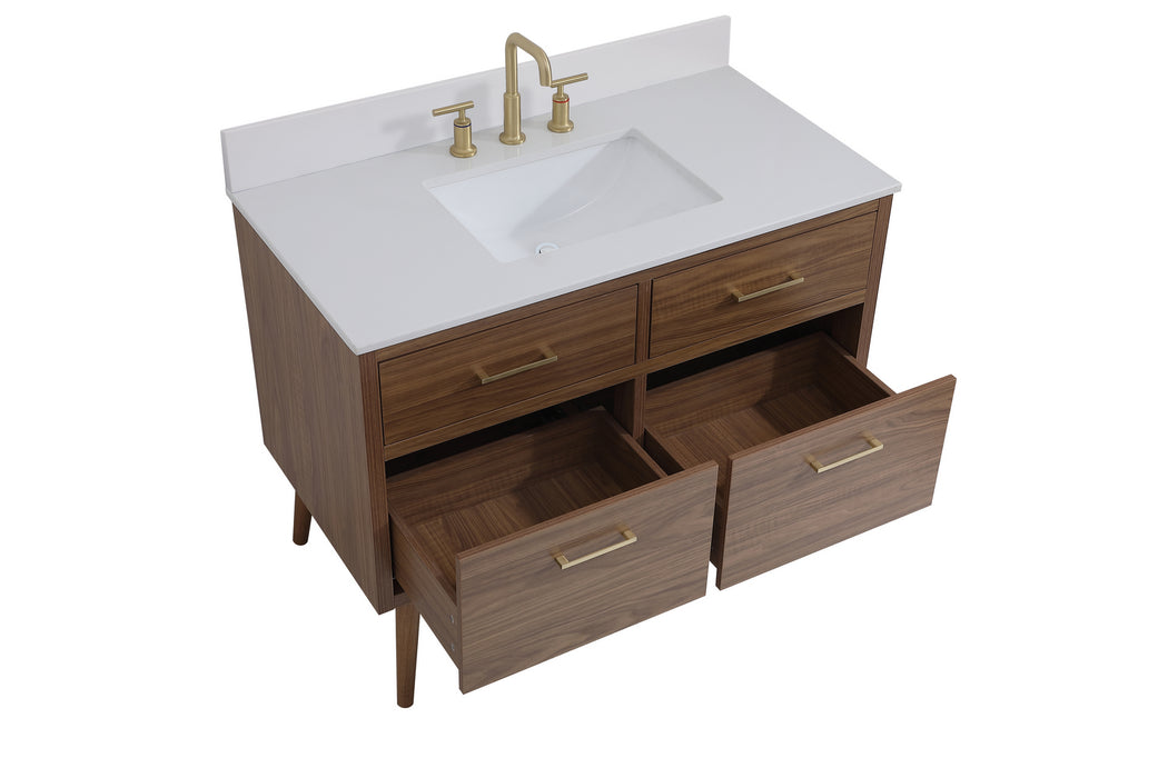 Elegant Lighting VF41042WB-BS Bathroom Vanity Set, Walnut Brown