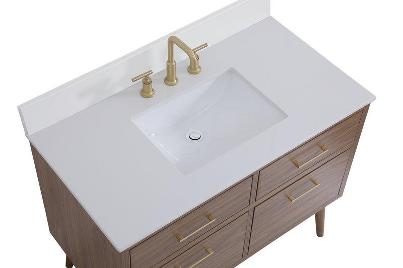Elegant Lighting VF41042WB-BS Bathroom Vanity Set, Walnut Brown