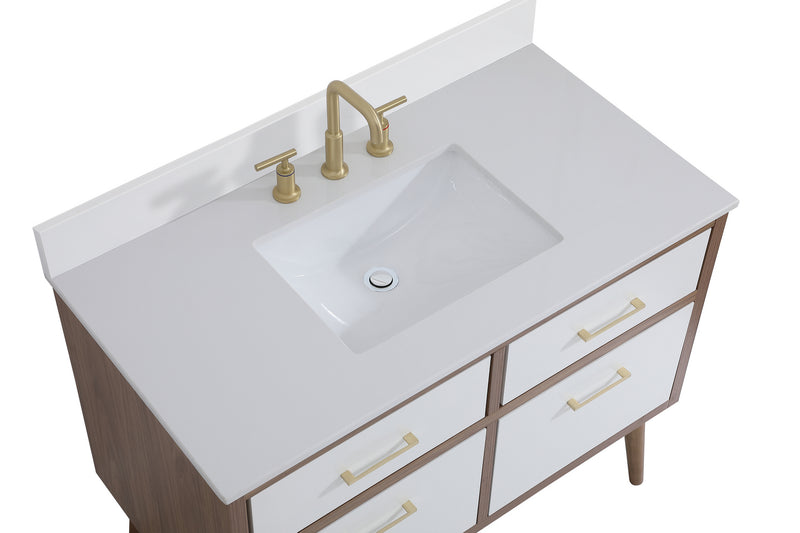 Elegant Lighting VF41042WH-BS Bathroom Vanity Set, White