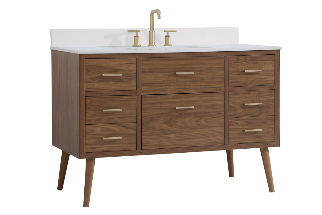 Elegant Lighting VF41048WB-BS Bathroom Vanity Set, Walnut Brown