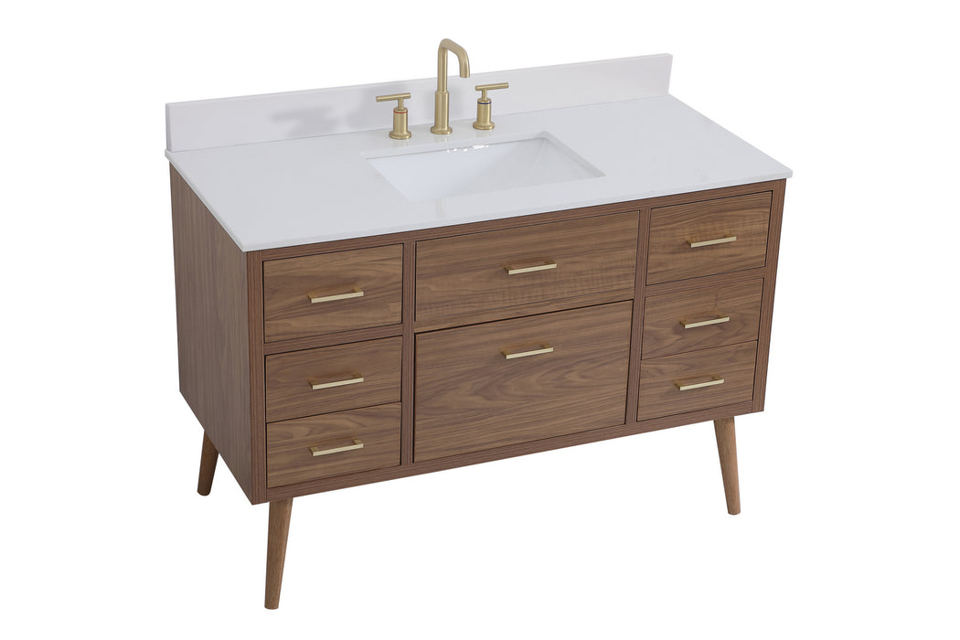 Elegant Lighting VF41048WB-BS Bathroom Vanity Set, Walnut Brown