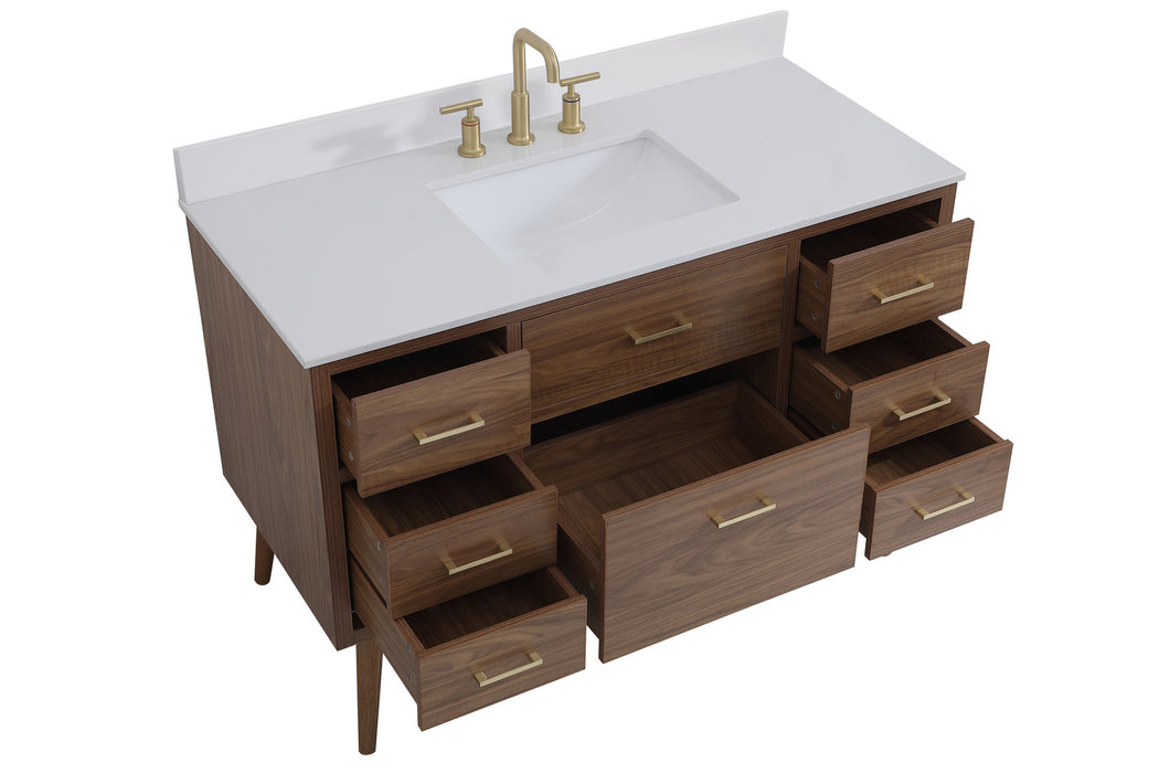 Elegant Lighting VF41048WB-BS Bathroom Vanity Set, Walnut Brown