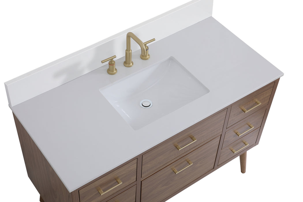 Elegant Lighting VF41048WB-BS Bathroom Vanity Set, Walnut Brown