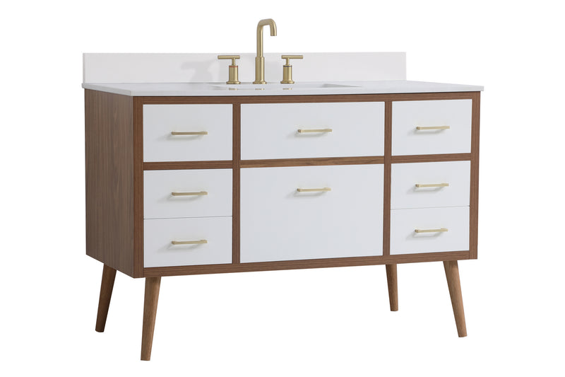 Elegant Lighting VF41048WH-BS Bathroom Vanity Set, White