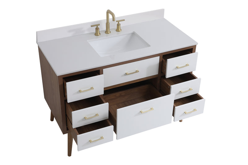 Elegant Lighting VF41048WH-BS Bathroom Vanity Set, White