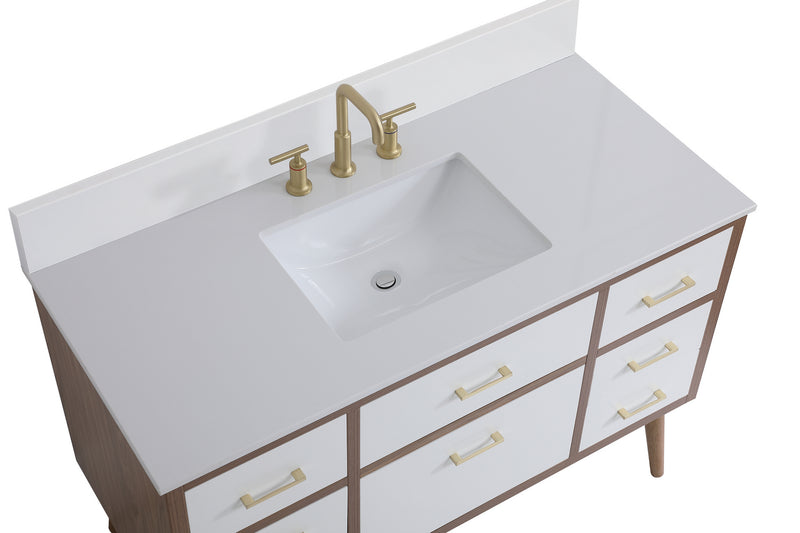Elegant Lighting VF41048WH-BS Bathroom Vanity Set, White