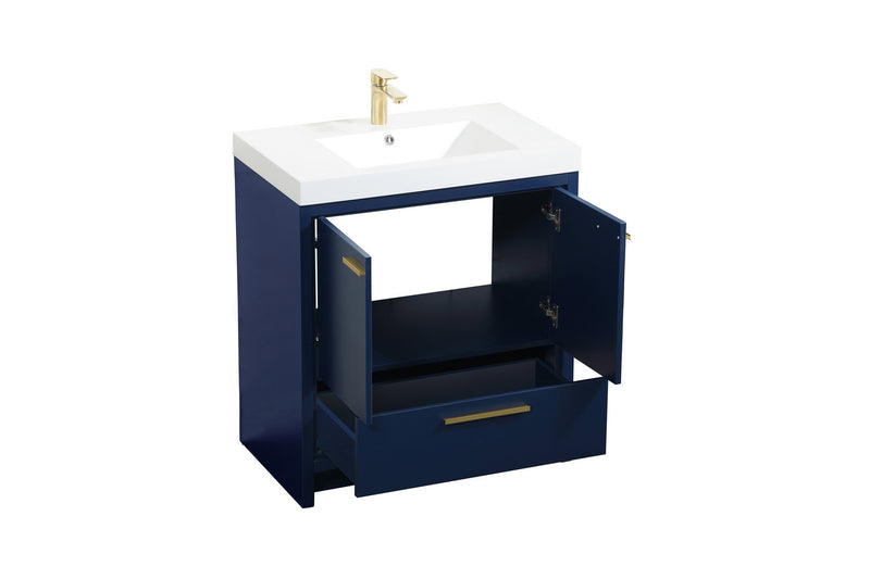 Elegant Lighting VF46030MBL Bathroom Vanity Set, Blue