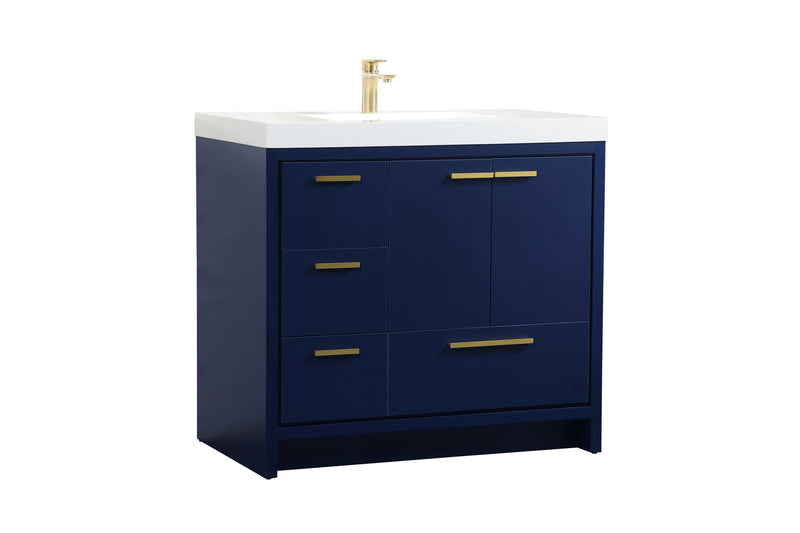 Elegant Lighting VF46036MBL Bathroom Vanity Set, Blue