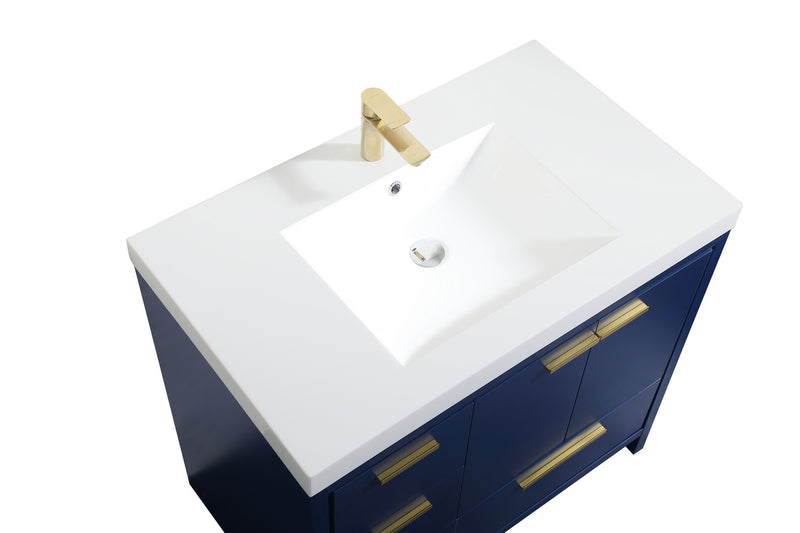 Elegant Lighting VF46036MBL Bathroom Vanity Set, Blue