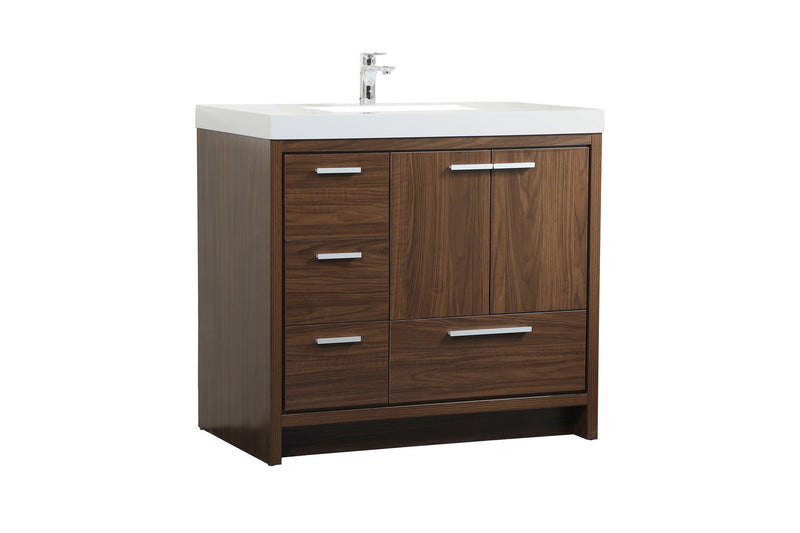 Elegant Lighting VF46036MWT Bathroom Vanity Set, Walnut