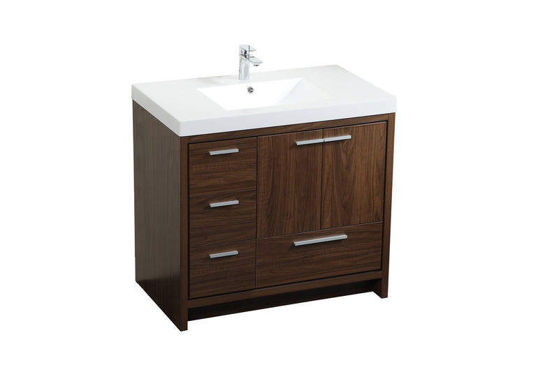 Elegant Lighting VF46036MWT Bathroom Vanity Set, Walnut
