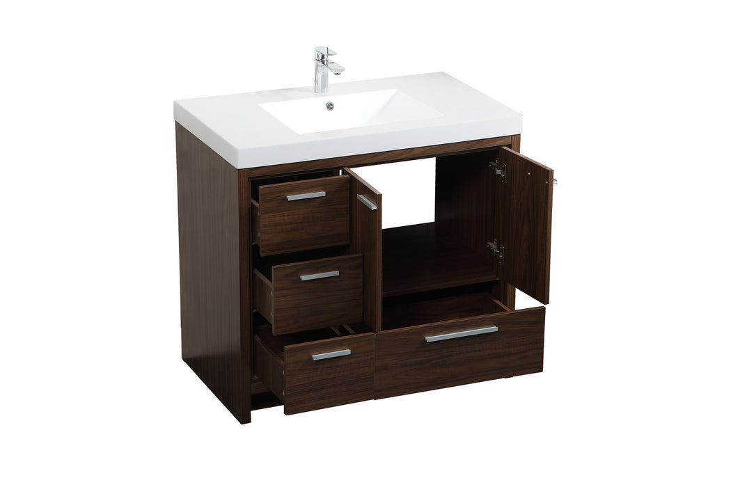 Elegant Lighting VF46036MWT Bathroom Vanity Set, Walnut