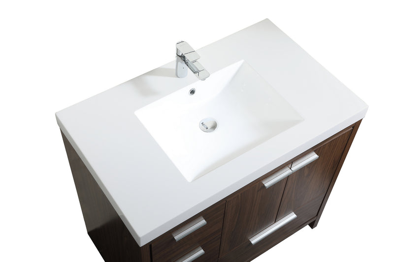 Elegant Lighting VF46036MWT Bathroom Vanity Set, Walnut
