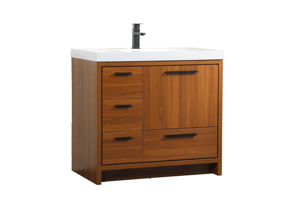 Elegant Lighting VF46036MTK Bathroom Vanity Set, Teak