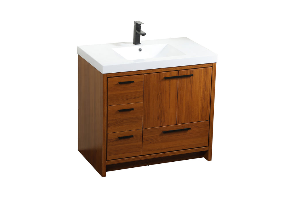 Elegant Lighting VF46036MTK Bathroom Vanity Set, Teak
