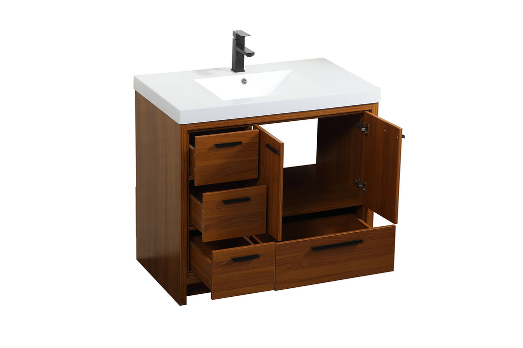 Elegant Lighting VF46036MTK Bathroom Vanity Set, Teak