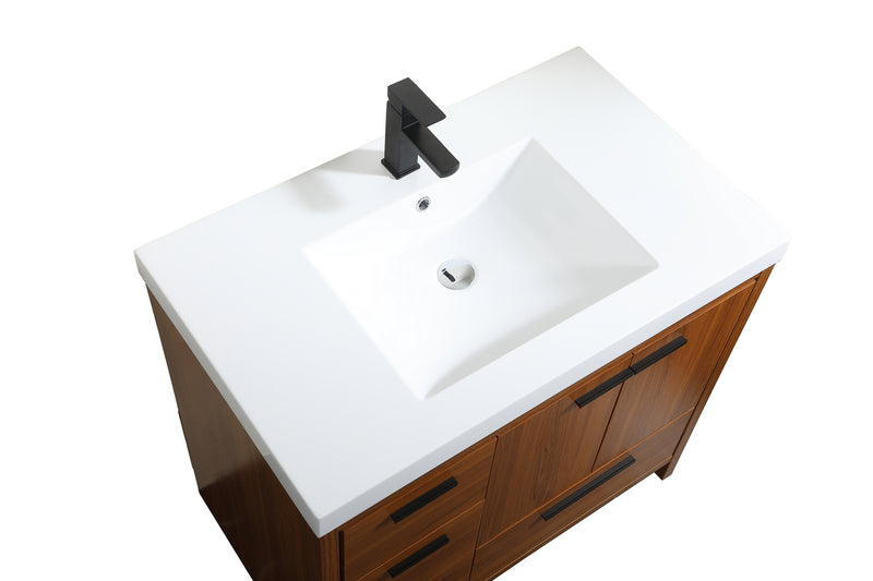 Elegant Lighting VF46036MTK Bathroom Vanity Set, Teak