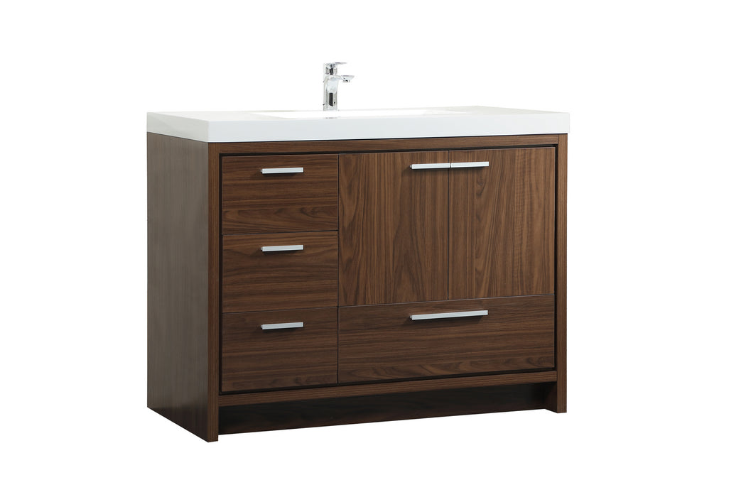 Elegant Lighting VF46042MWT Bathroom Vanity Set, Walnut