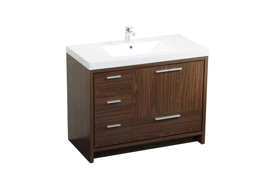 Elegant Lighting VF46042MWT Bathroom Vanity Set, Walnut