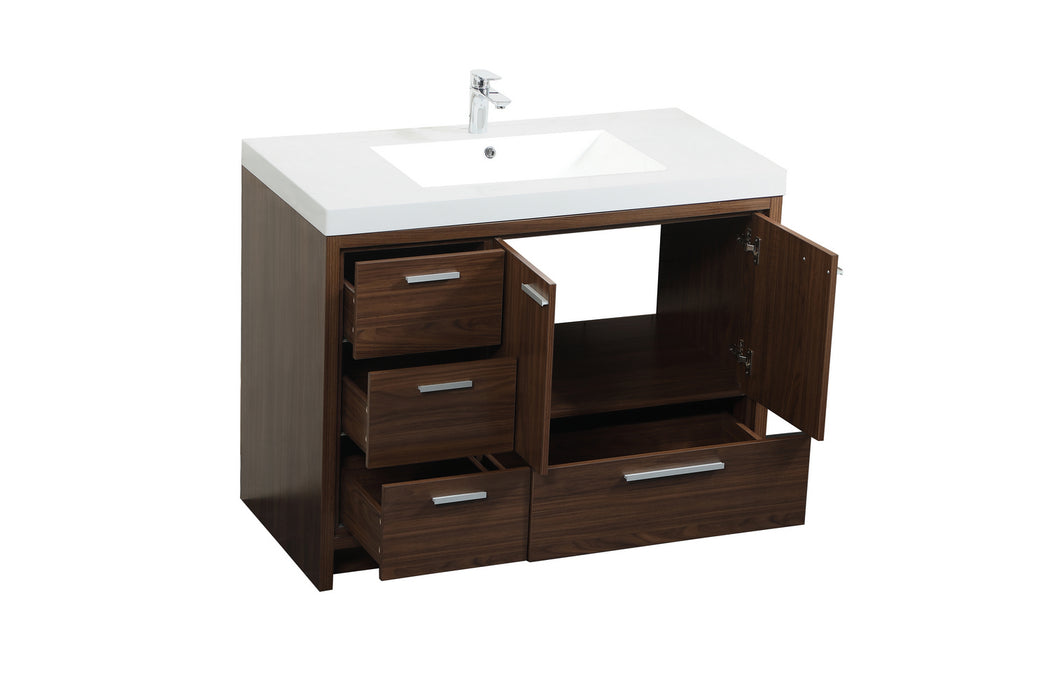 Elegant Lighting VF46042MWT Bathroom Vanity Set, Walnut