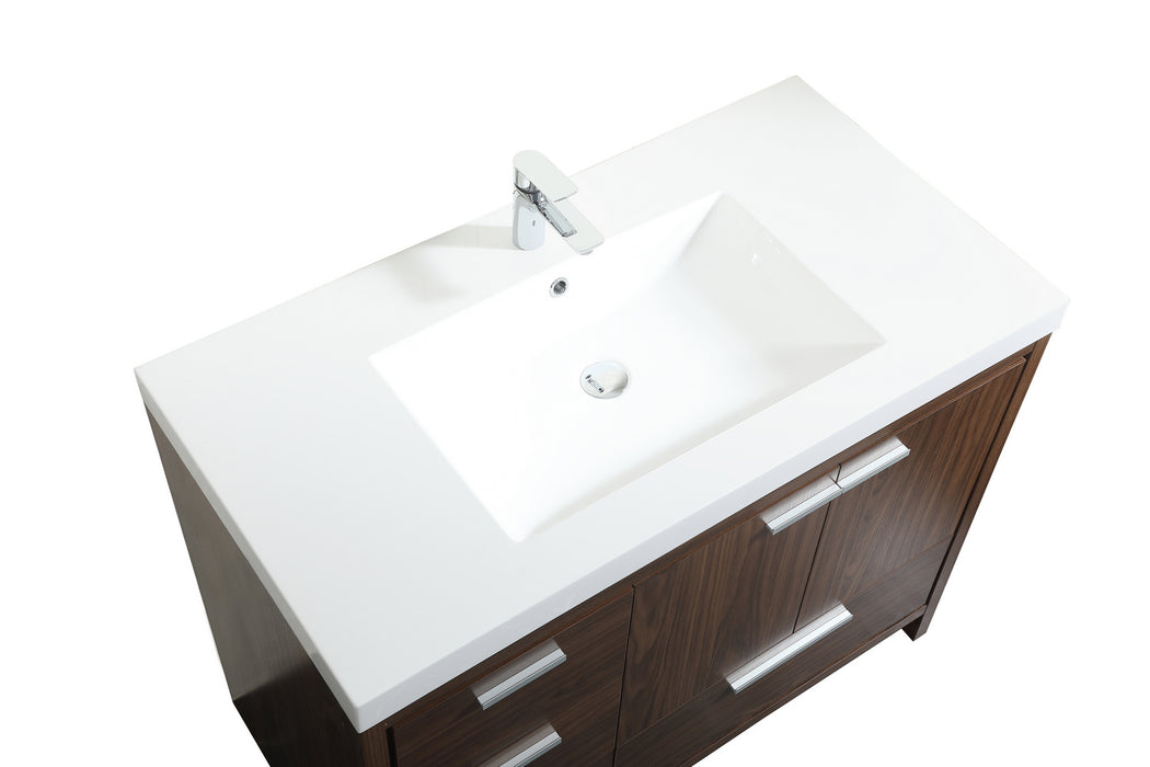 Elegant Lighting VF46042MWT Bathroom Vanity Set, Walnut