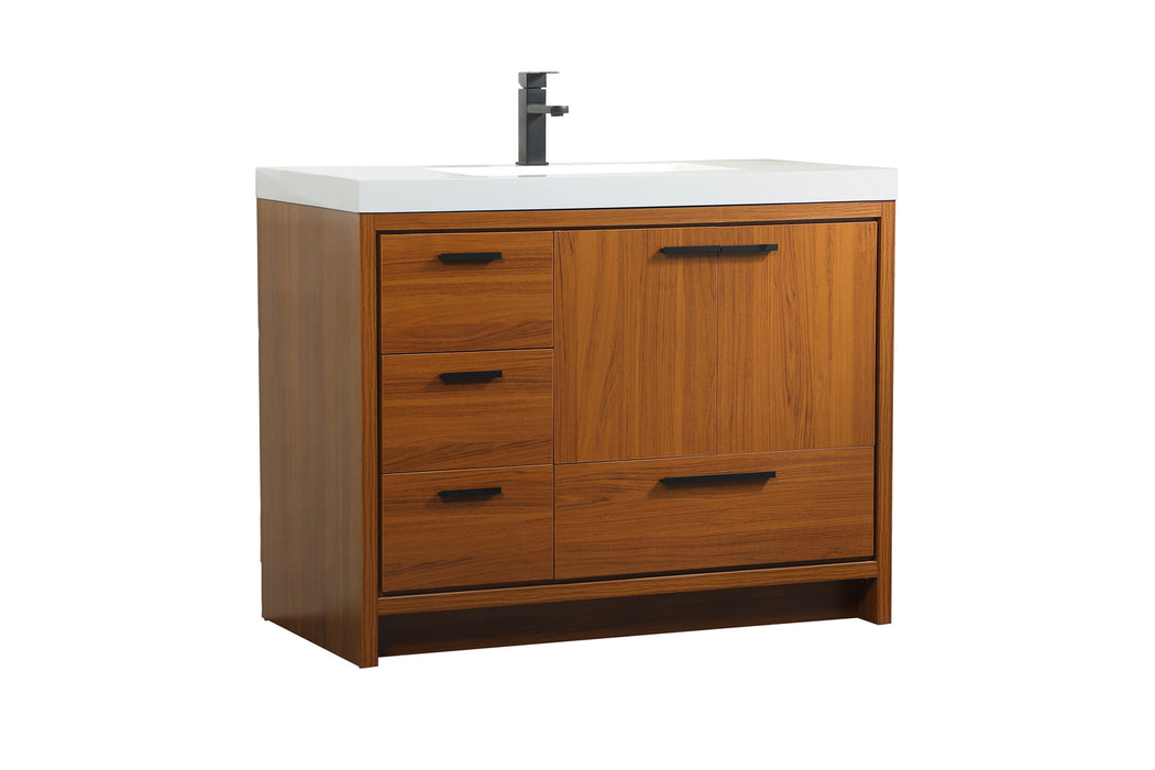 Elegant Lighting VF46042MTK Bathroom Vanity Set, Teak