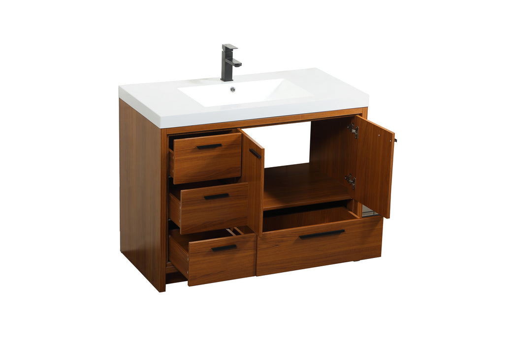 Elegant Lighting VF46042MTK Bathroom Vanity Set, Teak