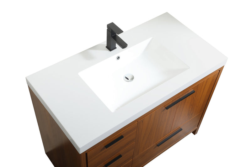 Elegant Lighting VF46042MTK Bathroom Vanity Set, Teak