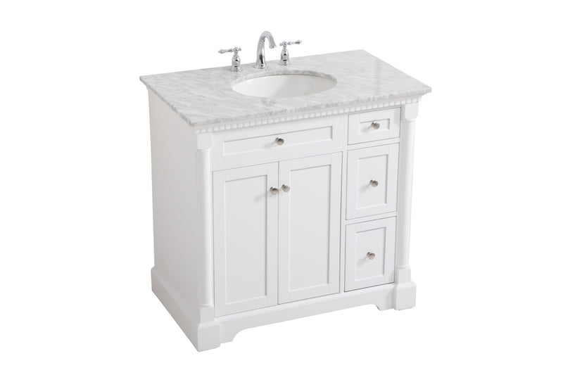 Elegant Lighting VF53036WH Bathroom Vanity Set, White
