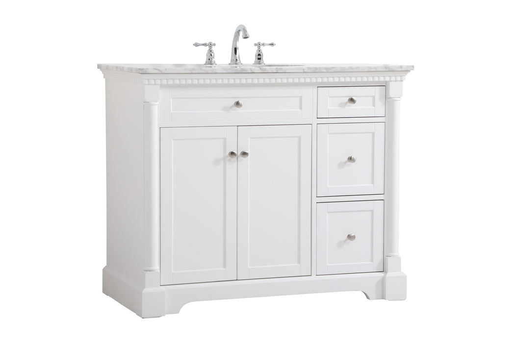 Elegant Lighting VF53042WH Bathroom Vanity Set, White