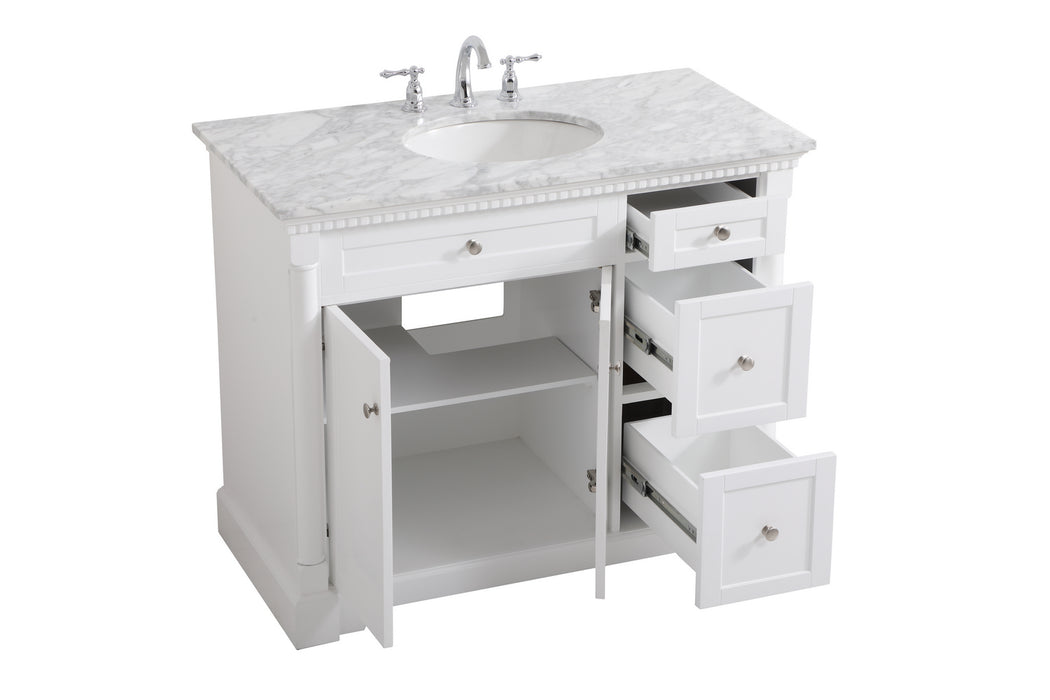 Elegant Lighting VF53042WH Bathroom Vanity Set, White