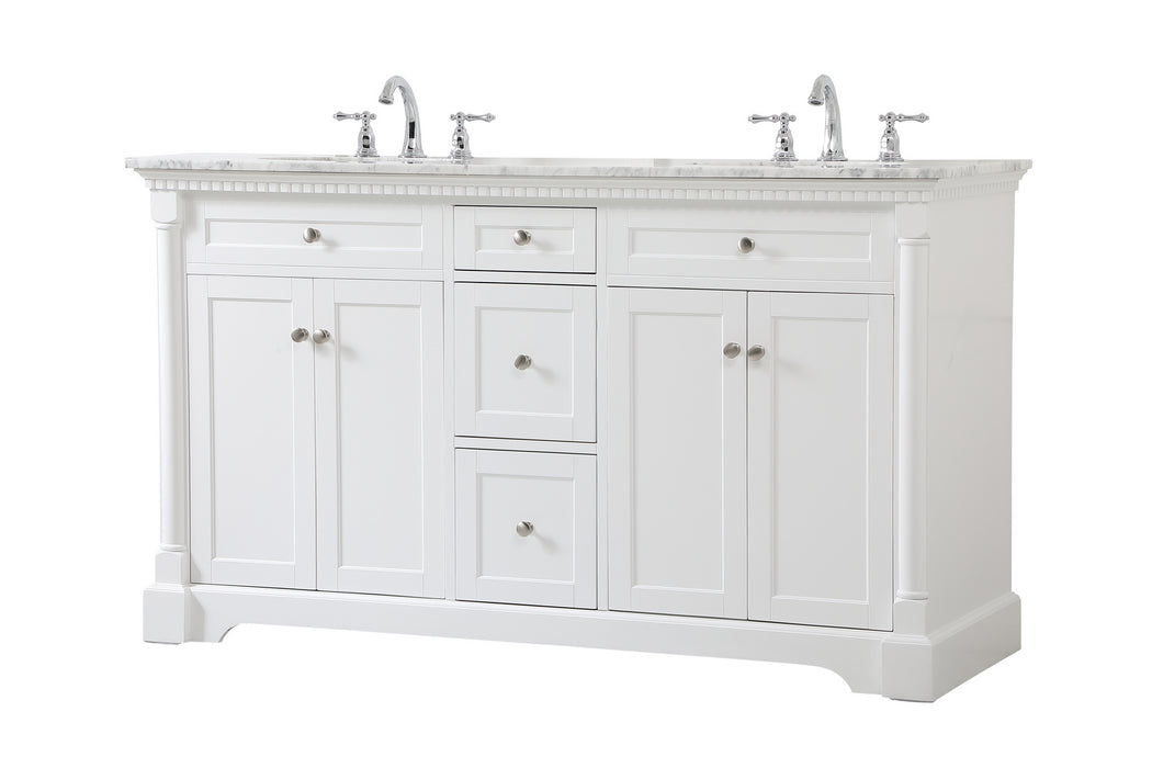 Elegant Lighting VF53060DWH Bathroom Vanity Set, White