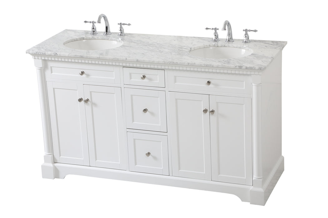 Elegant Lighting VF53060DWH Bathroom Vanity Set, White