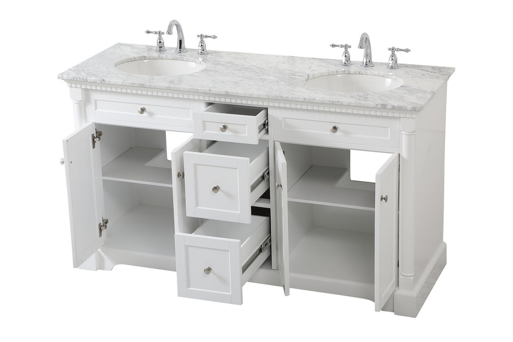 Elegant Lighting VF53060DWH Bathroom Vanity Set, White
