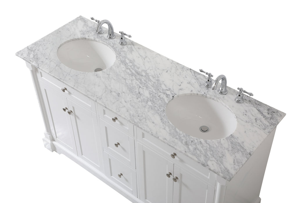 Elegant Lighting VF53060DWH Bathroom Vanity Set, White