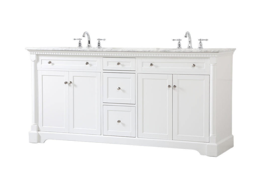 Elegant Lighting VF53072DWH Bathroom Vanity Set, White