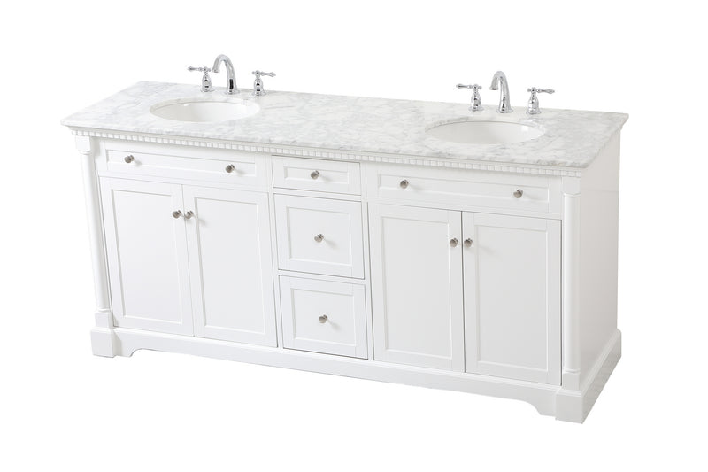 Elegant Lighting VF53072DWH Bathroom Vanity Set, White