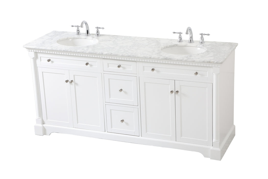 Elegant Lighting VF53072DWH Bathroom Vanity Set, White