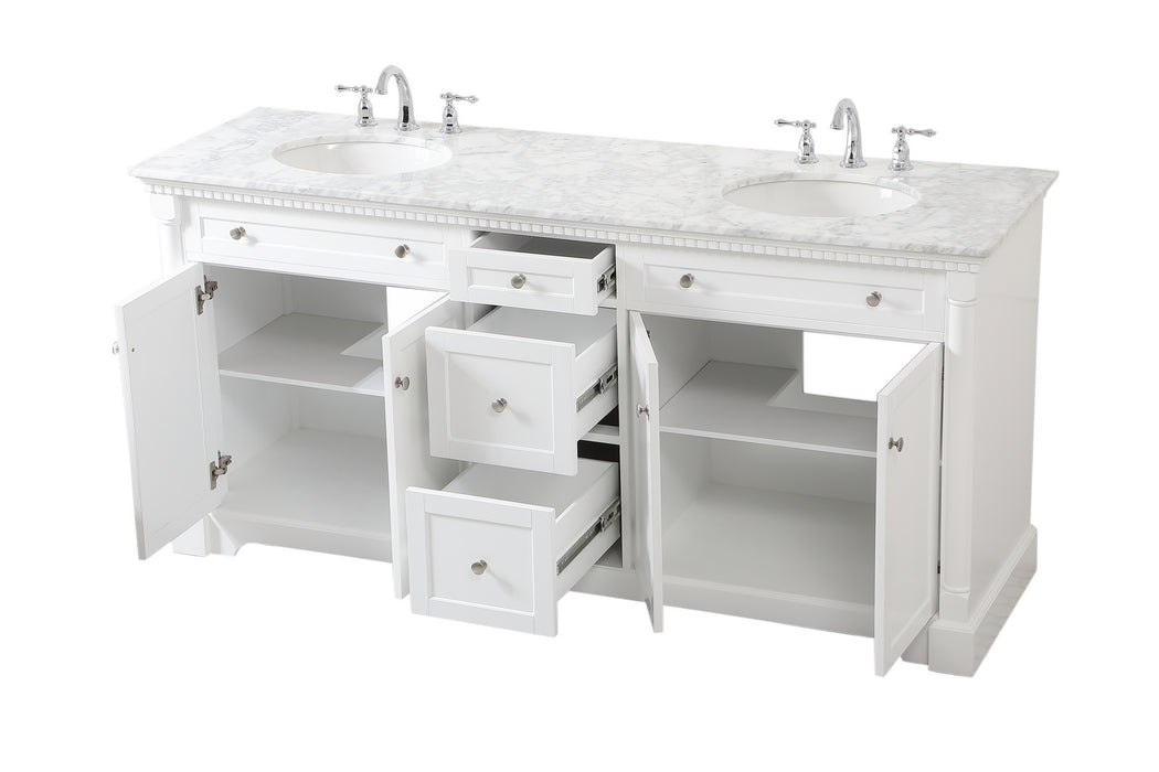 Elegant Lighting VF53072DWH Bathroom Vanity Set, White