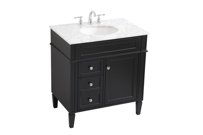 Elegant Lighting VF12532BK Bathroom Vanity Set, Black