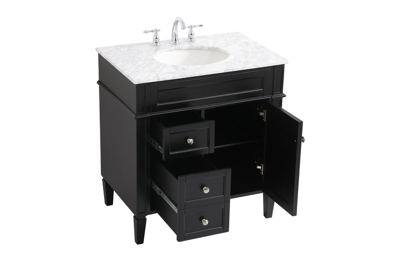 Elegant Lighting VF12532BK Bathroom Vanity Set, Black