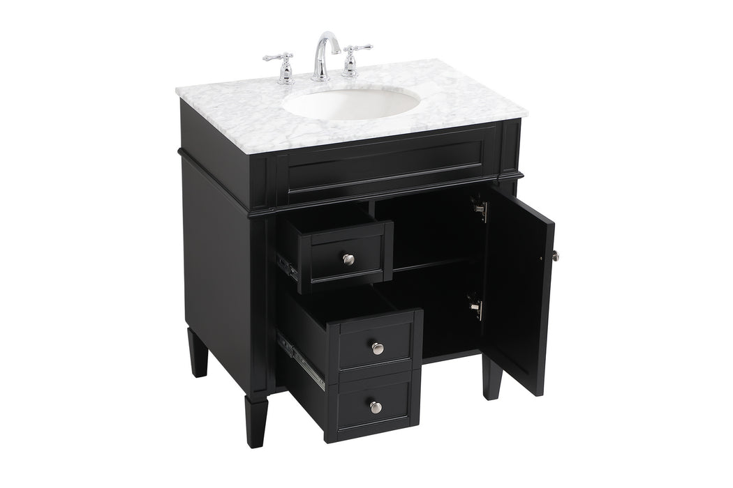 Elegant Lighting VF12532BK Bathroom Vanity Set, Black
