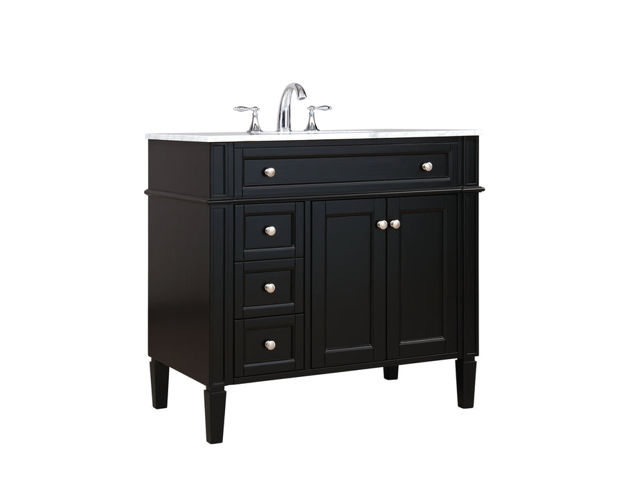 Elegant Lighting VF12536BK Bathroom Vanity Set, Black