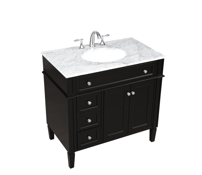 Elegant Lighting VF12536BK Bathroom Vanity Set, Black