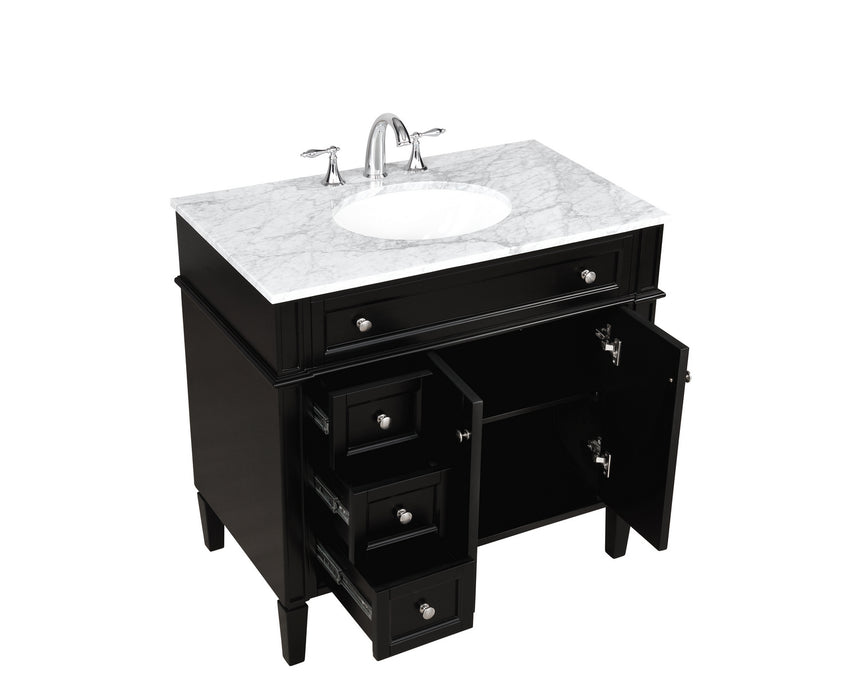 Elegant Lighting VF12536BK Bathroom Vanity Set, Black