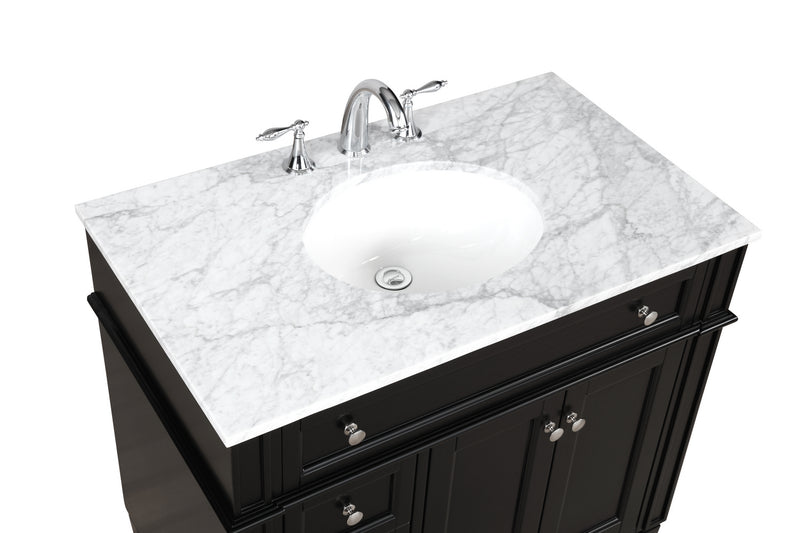 Elegant Lighting VF12536BK Bathroom Vanity Set, Black