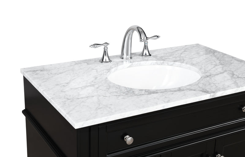 Elegant Lighting VF12536BK Bathroom Vanity Set, Black